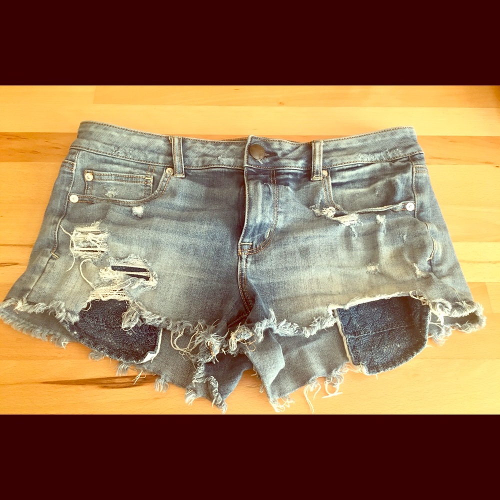 Distressed American Eagle Jean Shorts (14)